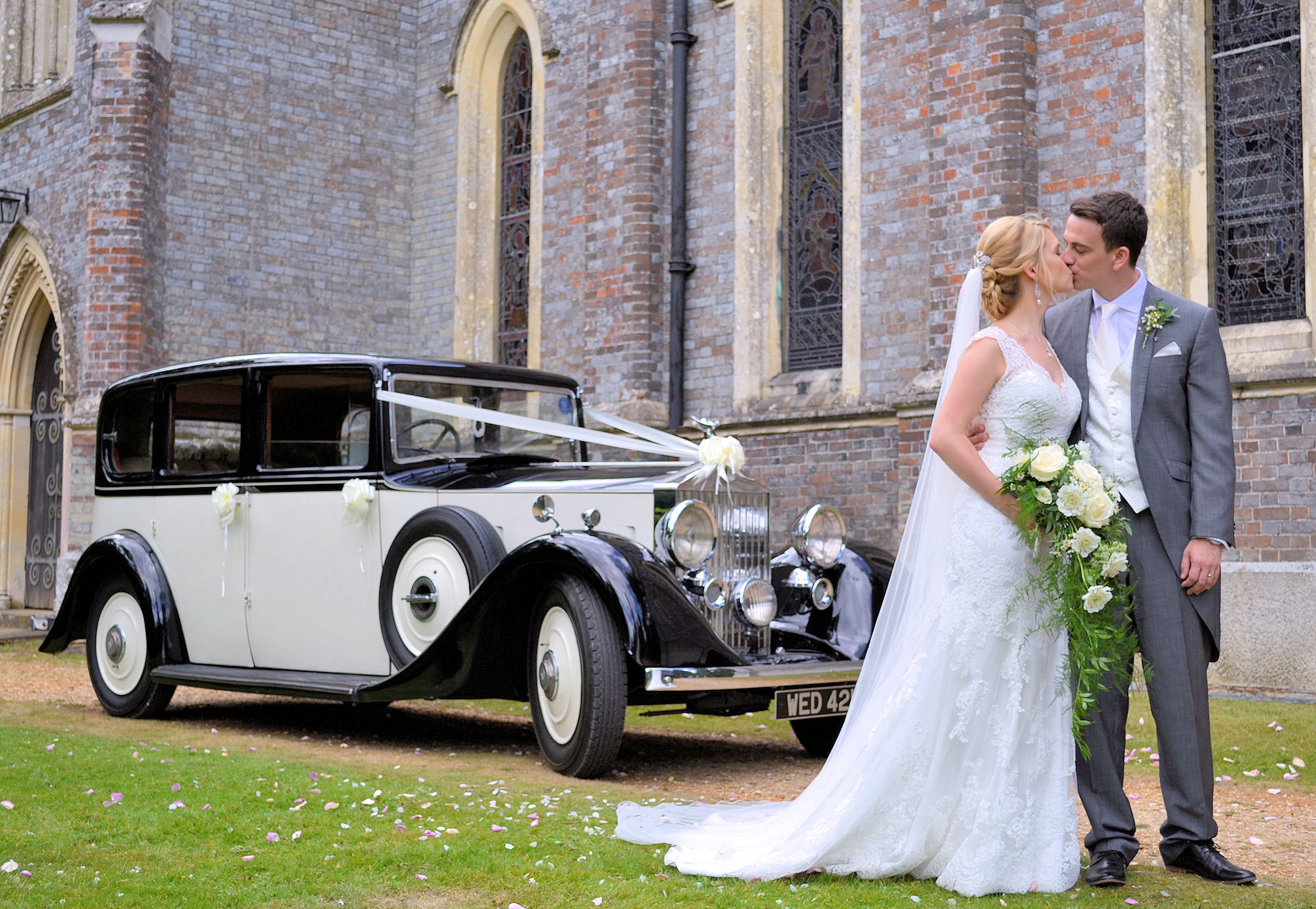 Arrive in style in one of many classic wedding party cars Cheshire